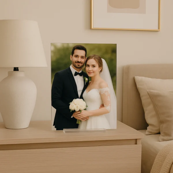 esküvői kép plexi